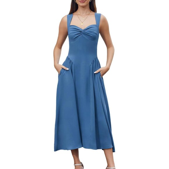 zara sky blue dress Sara Dusty Blue Dress